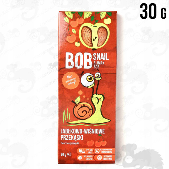 ŚLIMAK BOB SNAIL PRZEKĄSKA OWOCOWA BEZ CUKRU JABŁKOWO-WIŚNIOWA Wiśnia 30G ŚLIMAK BOB SNAIL PRZEKĄSKA OWOCOWA BEZ CUKRU JABŁKOWO-WIŚNIOWA Wiśnia 30G