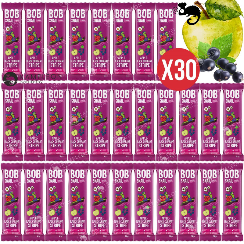 ŚLIMAK BOB SNAIL PRZEKĄSKA OWOCOWA bezCukru JABŁKO-PORZECZKA 14g x30 0,42KG
