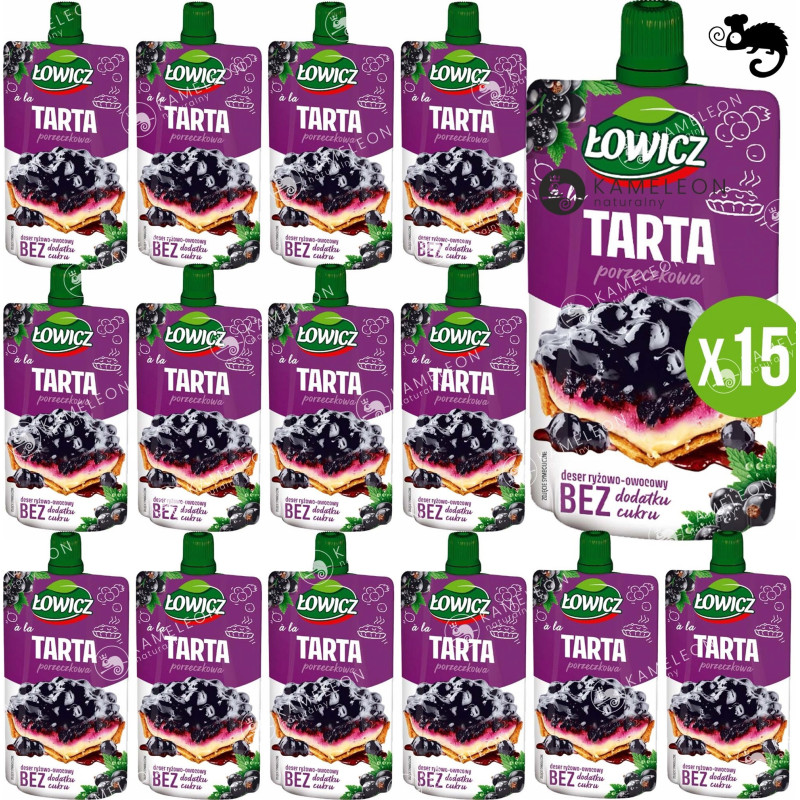 ŁOWICZ MUS deser RYŻ OWOCE à la TARTA PORZECZKOWA BEZ CUKRU tubka 100g