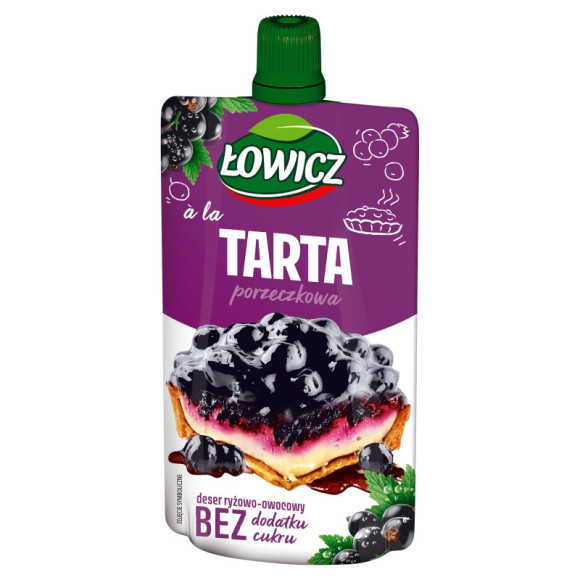 ŁOWICZ MUS deser RYŻ OWOCE à la TARTA PORZECZKOWA BEZ CUKRU tubka 100g