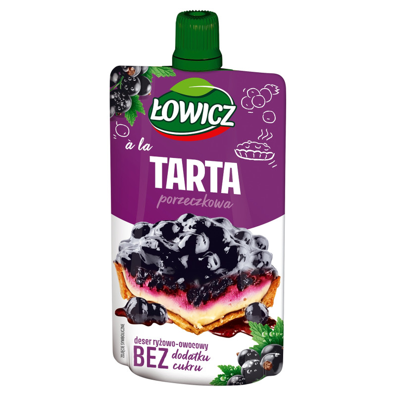 ŁOWICZ MUS deser RYŻ OWOCE à la TARTA PORZECZKOWA BEZ CUKRU tubka 100g