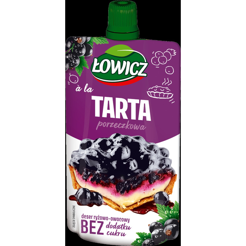 ŁOWICZ MUS deser RYŻ OWOCE à la TARTA PORZECZKOWA BEZ CUKRU tubka 100g