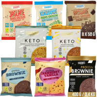 FRANK&OLI WEGAŃSKIE CIASTKA BEZ CUKRU GLUTENU MIX RÓŻNYCH SMAKÓW 50G x8szt 400G 0,4KG