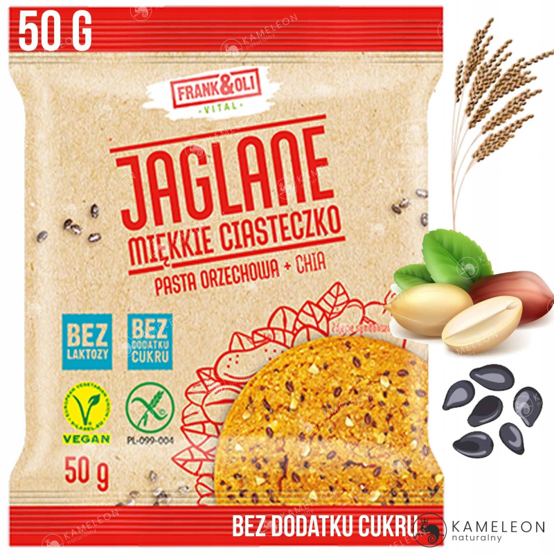 FRANK&OLI WEGAŃSKIE CIASTKA BEZ CUKRU GLUTENU MIX RÓŻNYCH SMAKÓW 50G x8szt 400G 0,4KG