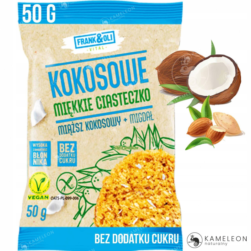 FRANK&OLI WEGAŃSKIE CIASTKA BEZ CUKRU GLUTENU MIX RÓŻNYCH SMAKÓW 50G x8szt 400G 0,4KG