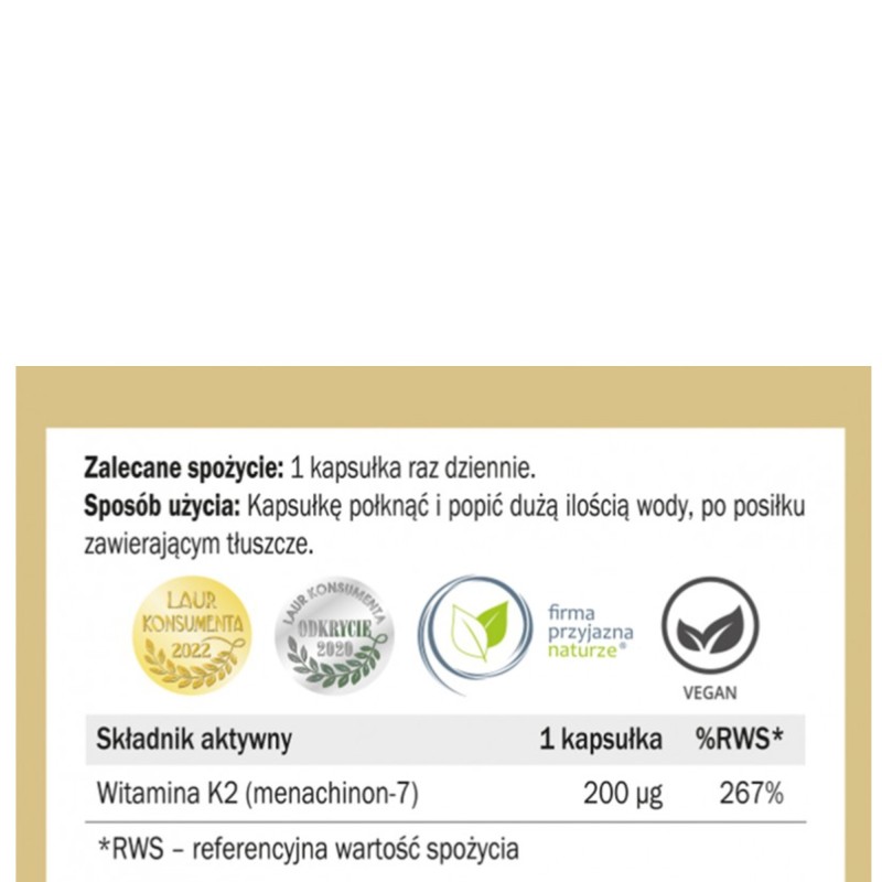 Yango WITAMINA K2 MK-7 wsparcie KRZEPNIĘCIE KRWI ZDROWE