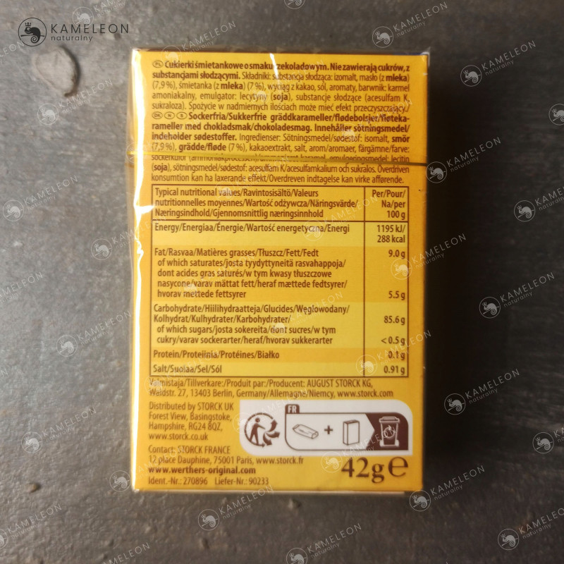 WERTHER's ORIGINAL karmelki CUKIERKI bez cukru x10