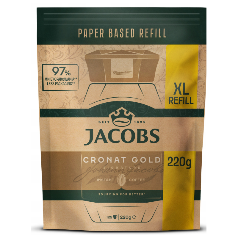 JACOBS CRONAT GOLD kawa rozpuszczalna 220G zapas refill