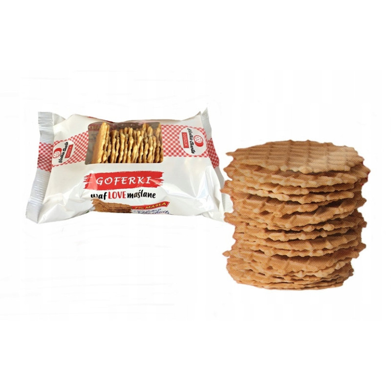 GOFERKI WAFLOWE waflove MAŚLANE wafle z masłem 7% SŁODKIE 70g GOTSZLIK