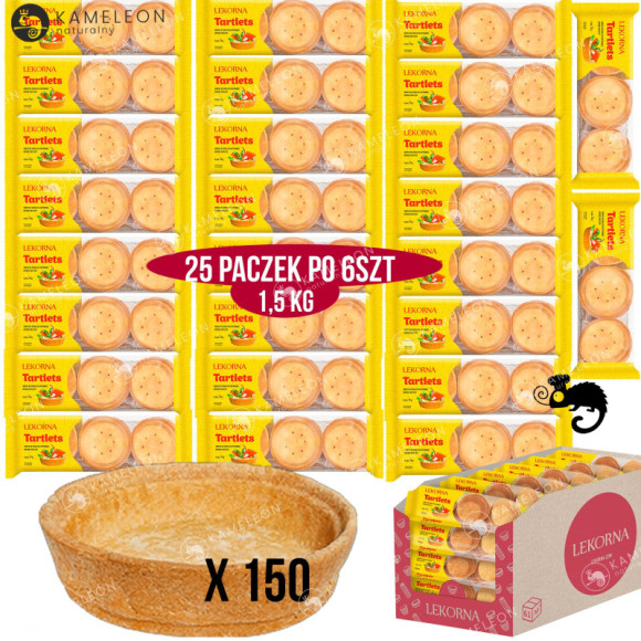 KORPUSY DO TARTALETEK BABECZEK DESERÓW hit WYTRAWNE x 25 opak 150szt 1,5KG KORPUSY DO TARTALETEK BABECZEK DESERÓW hit WYTRAWNE x 25 opak 150szt 1,5KG