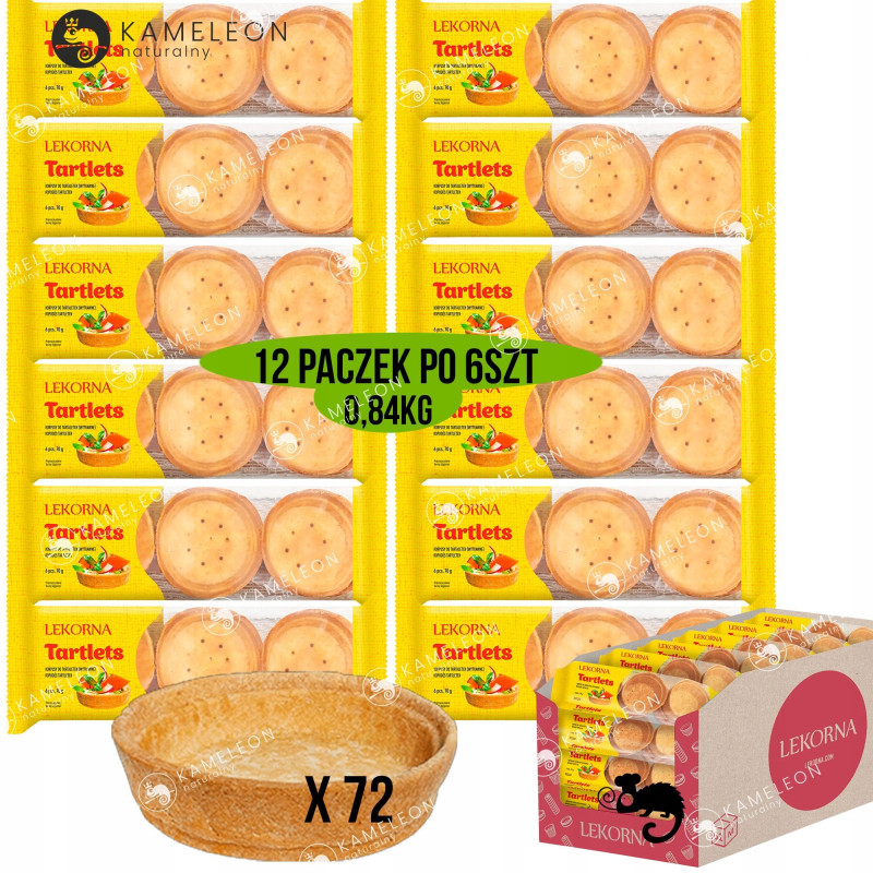 KORPUSY DO TARTALETEK Tarteletek WYTRAWNE 12 opakowań 72szt 0,84KG