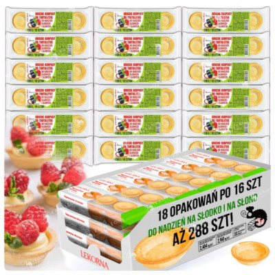 KORPUSY MINI DO TARTALETEK na słodko i na słono 138G x18 2,48KG aż 288szt !