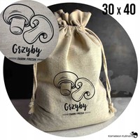 WOREK BAWEŁNIANY A LA LNIANY DUŻY 30x40 GRZYBY nadruk z