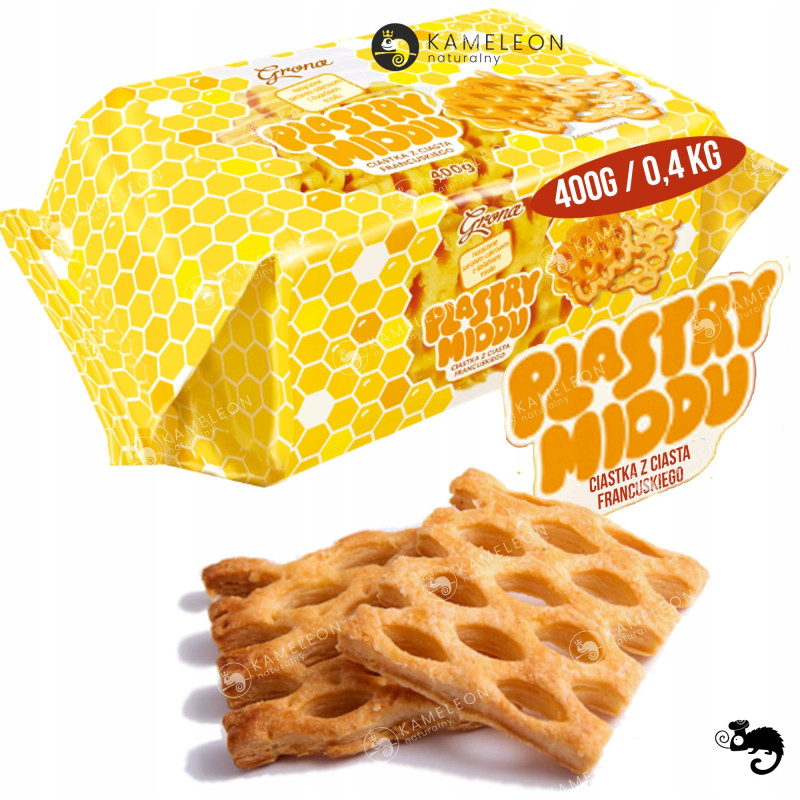 PLASTRY MIODU 400g CIASTKA Z CIASTA FRANCUSKIEGO z dodatkiem MIODU 0,4KG