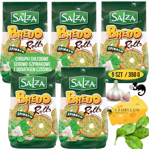 SALZA CHRUPKI BREDO ROLLS SŁONA PRZEKĄSKA szpinak ser czosnek 350G SALZA CHRUPKI BREDO ROLLS SŁONA PRZEKĄSKA szpinak ser czosnek 350G