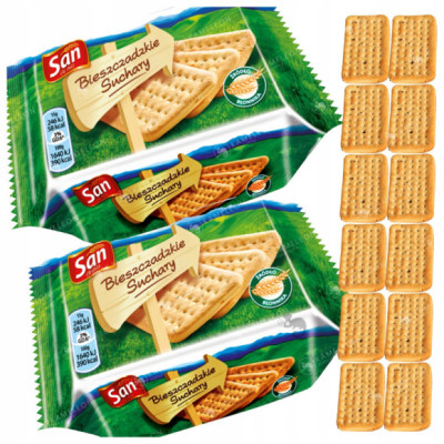 SUCHARY BIESZCZADZKIE SUCHARKI Z TRADYCJĄ 12szt 2 opak. 180g 0,18KG - SAN