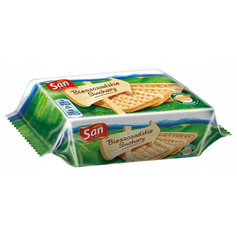 SUCHARY BIESZCZADZKIE SUCHARKI Z TRADYCJĄ 6szt źródło błonnika 1op. 90g SAN