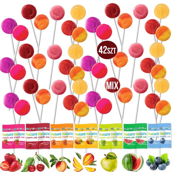 LIZAK OWOCOWOWY eko BIO YUMEARTH 7szt MIX SMAKÓW
