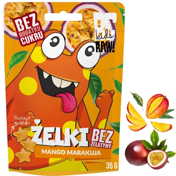 BE RAW KIDS zdrowe ŻELKI BEZ CUKRU ŻELATYNY mix 4 smaków