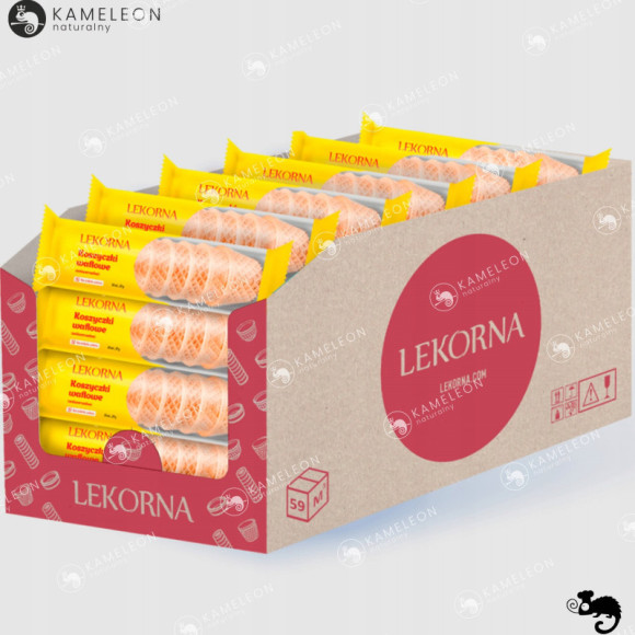 KOSZYCZKI WAFLOWE UNIWERSALNE bez cukru WAFLE WAFELKI 4,5x3cm 10szt 22G KOSZYCZKI WAFLOWE UNIWERSALNE bez cukru WAFLE WAFELKI 4,5x3cm 10szt 22G
