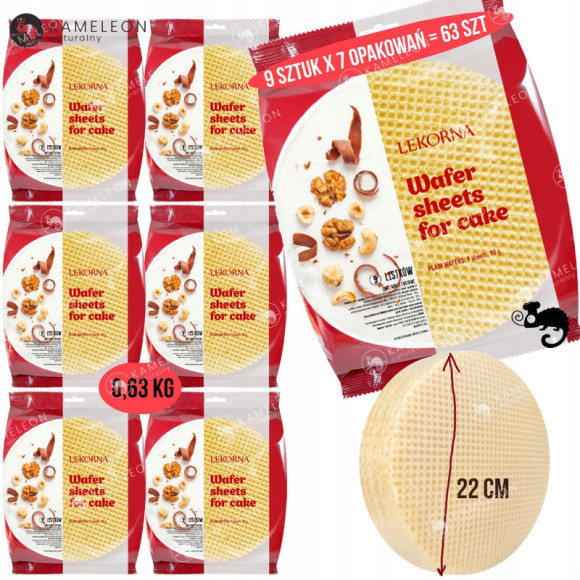 WAFLE TORTOWE SUCHE KLASYCZNE 22cm 7op 0,6KG 63szt WAFLE TORTOWE SUCHE KLASYCZNE 22cm 7op 0,6KG 63szt