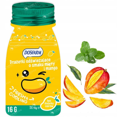 CUKIERKI DRAŻE ODŚWIEŻAJĄCE mango mięta BEZ CUKRU