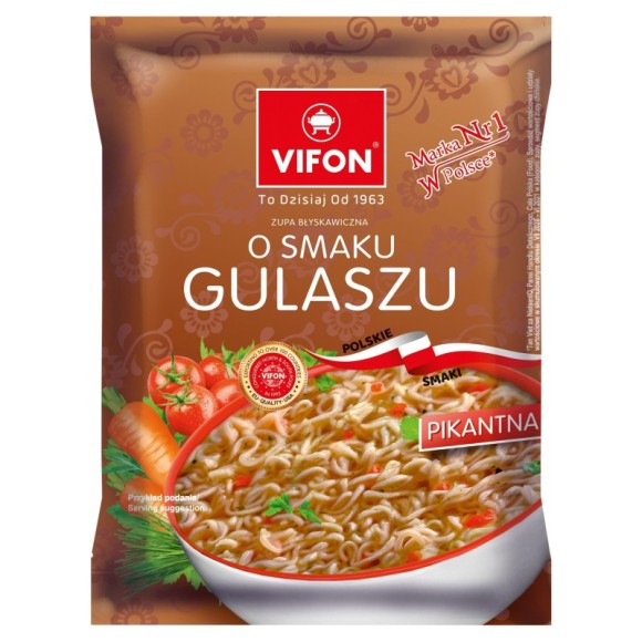 VIFON ZUPA BŁYSKAWICZNA zupka chińska o smaku GULASZU