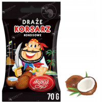 DRAŻE KORSARZE cukierki kokosowe kokos SKAWA 1szt 70G
