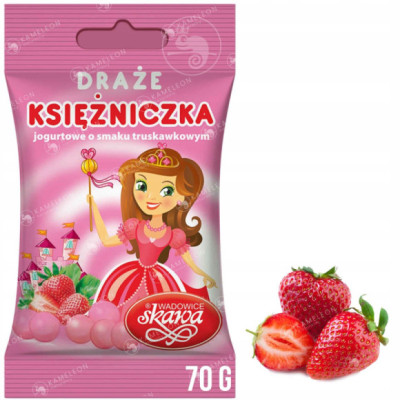 DRAŻE KSIĘŻNICZKA SKAWA jogurtowe TRUSKAWKOWE 70G