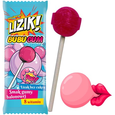 Starpharma LIZIK BUBUGUM lizak bez cukru smak GUMA BALONOWA