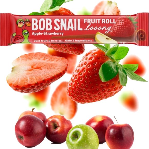 BOB SNAIL FRUIT ROLL LOOONG PRZEKĄSKA JABŁKO TRUSKAWKA 15G