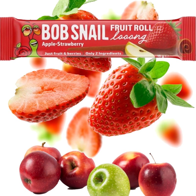 BOB SNAIL FRUIT ROLL LOOONG PRZEKĄSKA JABŁKO TRUSKAWKA 15G