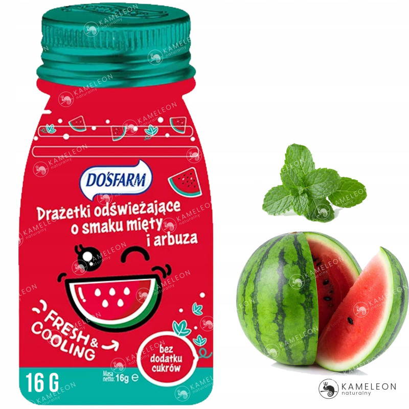 DRAŻE ODŚWIEŻAJĄCE mix SMAKÓW ARBUZ TRUSKAWKA MANGO MANDARYNKA COLA 16g x5