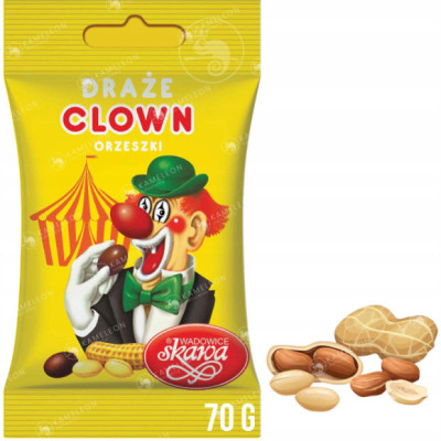 DRAŻE ORZESZKI CLOWN SKAWA cukierki słodycze z tradycją 70g