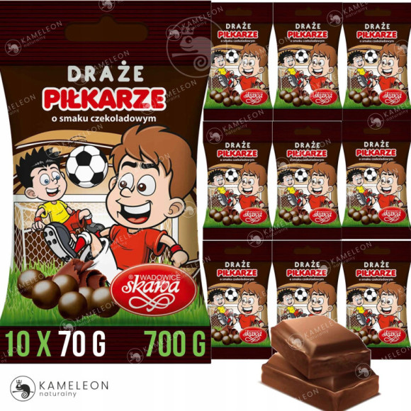 DRAŻE PIŁKARZE Polskie Cukierki Czekoladowe SKAWA 70g x10szt 700g 0,7KG DRAŻE PIŁKARZE Polskie Cukierki Czekoladowe SKAWA 70g x10szt 700g 0,7KG
