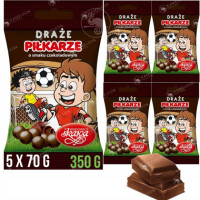 DRAŻE PIŁKARZE smak czekoladowy czekoladowe SKAWA 70g x 5szt 350g 0,35KG