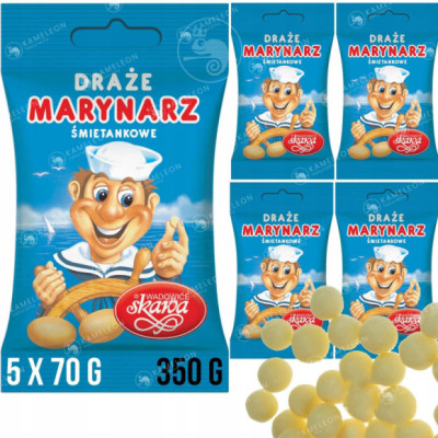 DRAŻE smak śmietankowy MARYNARZE Skawa 70g x 5szt 350g 0,35KG