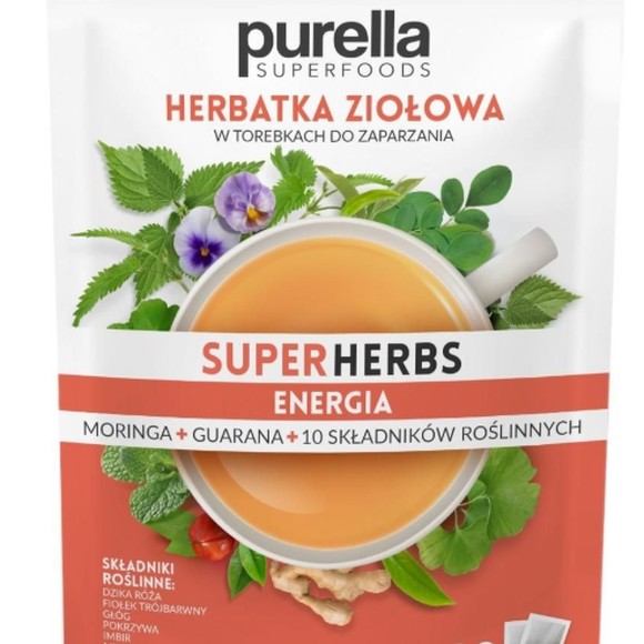 PURELLA SUPERHERBS herbata ENERGIA Róża Głóg Pokrzywa Imbir