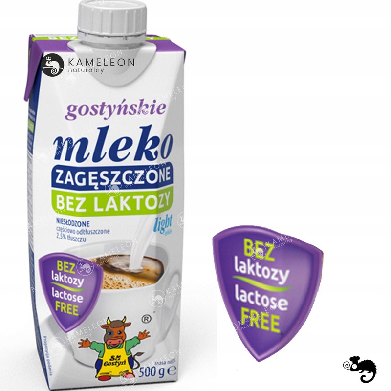 GOSTYŃ MLEKO ZAGĘSZCZONE LIGHT BEZ LAKTOZYs 2,5% 500ml