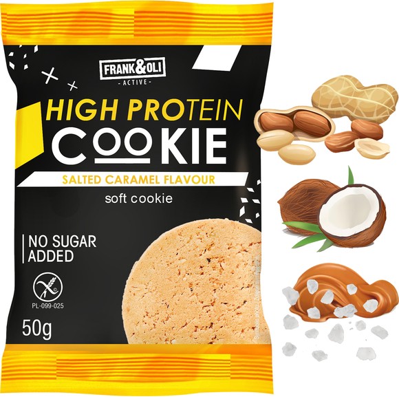 Frank&Oli PROTEINOWE CIASTECZKO SŁONY KARMEL BEZ CUKRU 50G