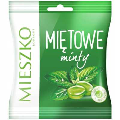 LANDRYNKI MINT smak MIĘTOWY MIETOWE MIĘTÓWKI Karmelki cukierki 90g MIESZKO