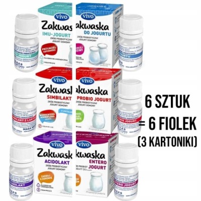 ZAKWASKI MIX 6 fiolek (Entero Adico Simbilakt Probio