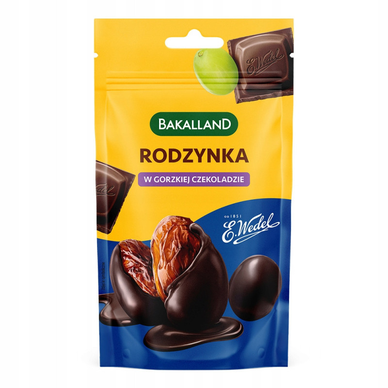 RODZYNKA RODZYNKI W GORZKIEJ CZEKOLADZIE WEDEL bakalie Bakalland 62g NOWOŚĆ