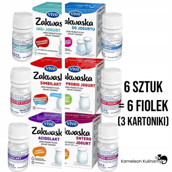 ZAKWASKI MIX 6 fiolek (Entero Adico Simbilakt Probio