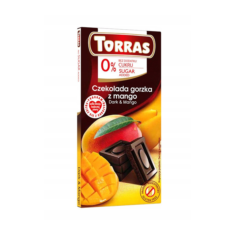 CZEKOLADA GORZKA Z MANGO BEZ CUKRU GLUTENU 75g