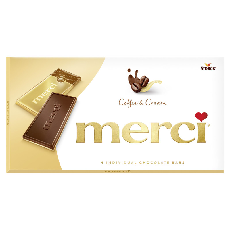 MERCI CZEKOLADA KAWOWO-ŚMIETANKOWA Kawowa Śmietankowa STORCK 4x 25g 100g