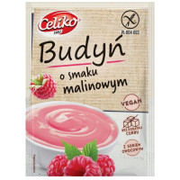BUDYŃ MALINOWY O SMAKU MALINOWYM 40g BEZ CUKRU BEZ GLUTENU dla wegan Celiko