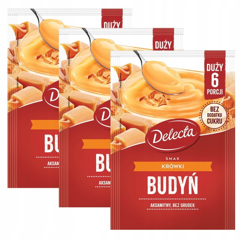 BUDYŃ SMAK KRÓWKI KRÓWKOWY 64g na 6 PORCJI bez dodatku cukru Delecta x3