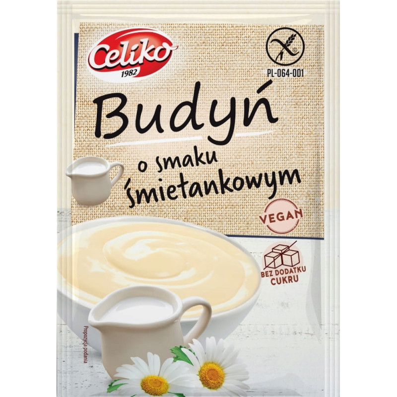 BUDYŃ ŚMIETANKOWY o smaku ŚMIETANKOWYM 40g BEZ CUKRU BEZ GLUTENU Celiko