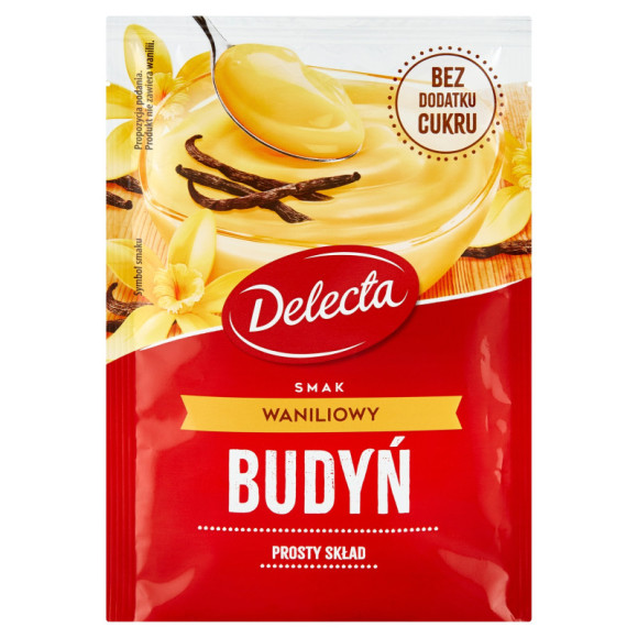 Delecta BUDYŃ WANILIOWY bez dodatku cukru 1szt 40G Delecta BUDYŃ WANILIOWY bez dodatku cukru 1szt 40G